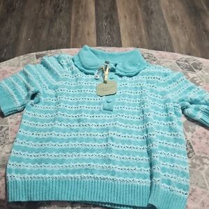 Turquoise Cowl Neck Sweater by Everly